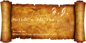Hollós Júlia névjegykártya